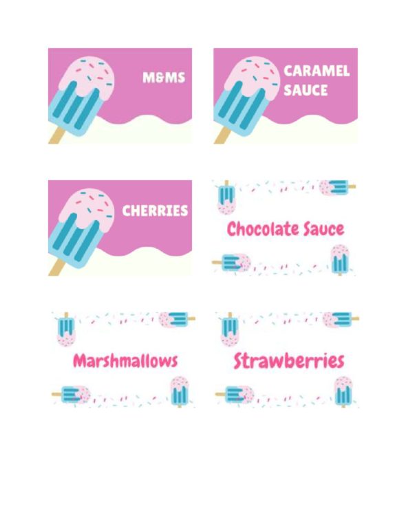 Ice Cream Party Labels - Well and Strong with MS